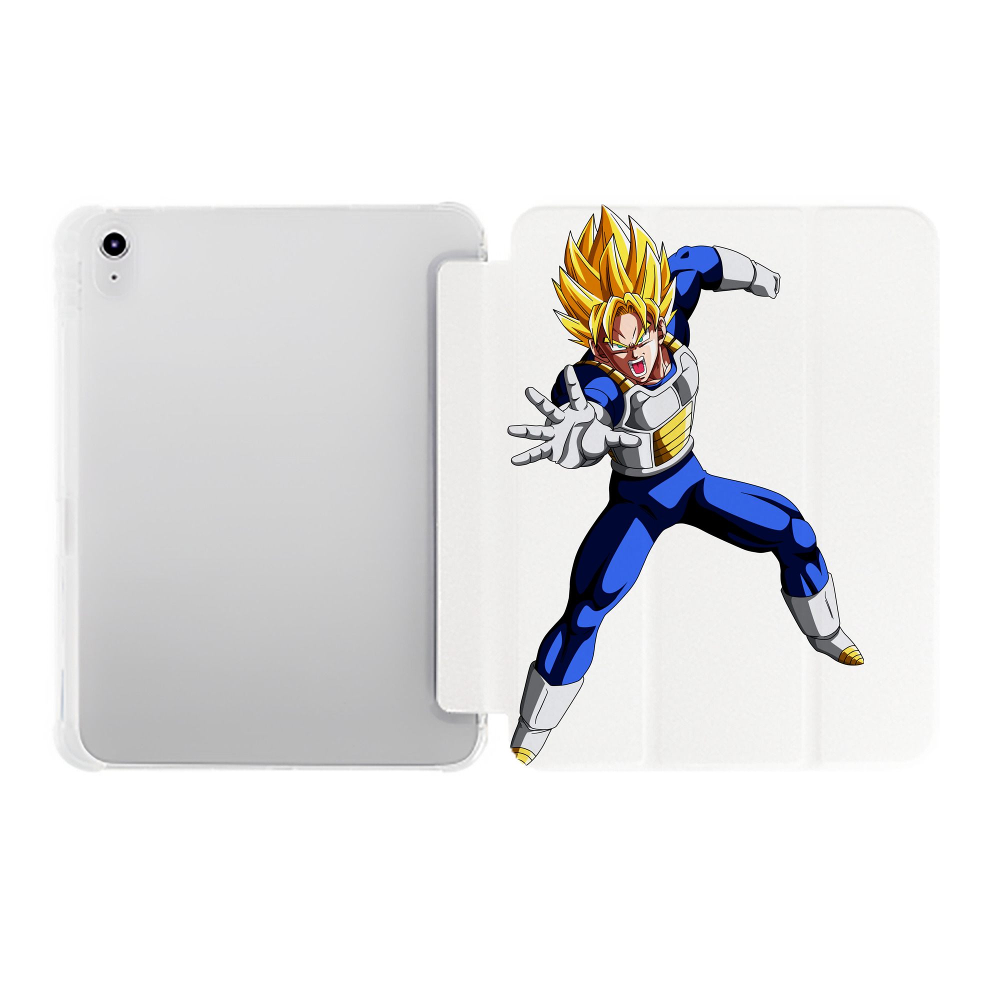 （画像用） ドラゴンボール ベジータ四世（Bejīta Yonsei）DRAGON BALL Vegeta IV IPad ケース ペン収納付き 三つ折りスタンド PUレザー×シリコン 対応機種9.5/10.5/10.9インチ